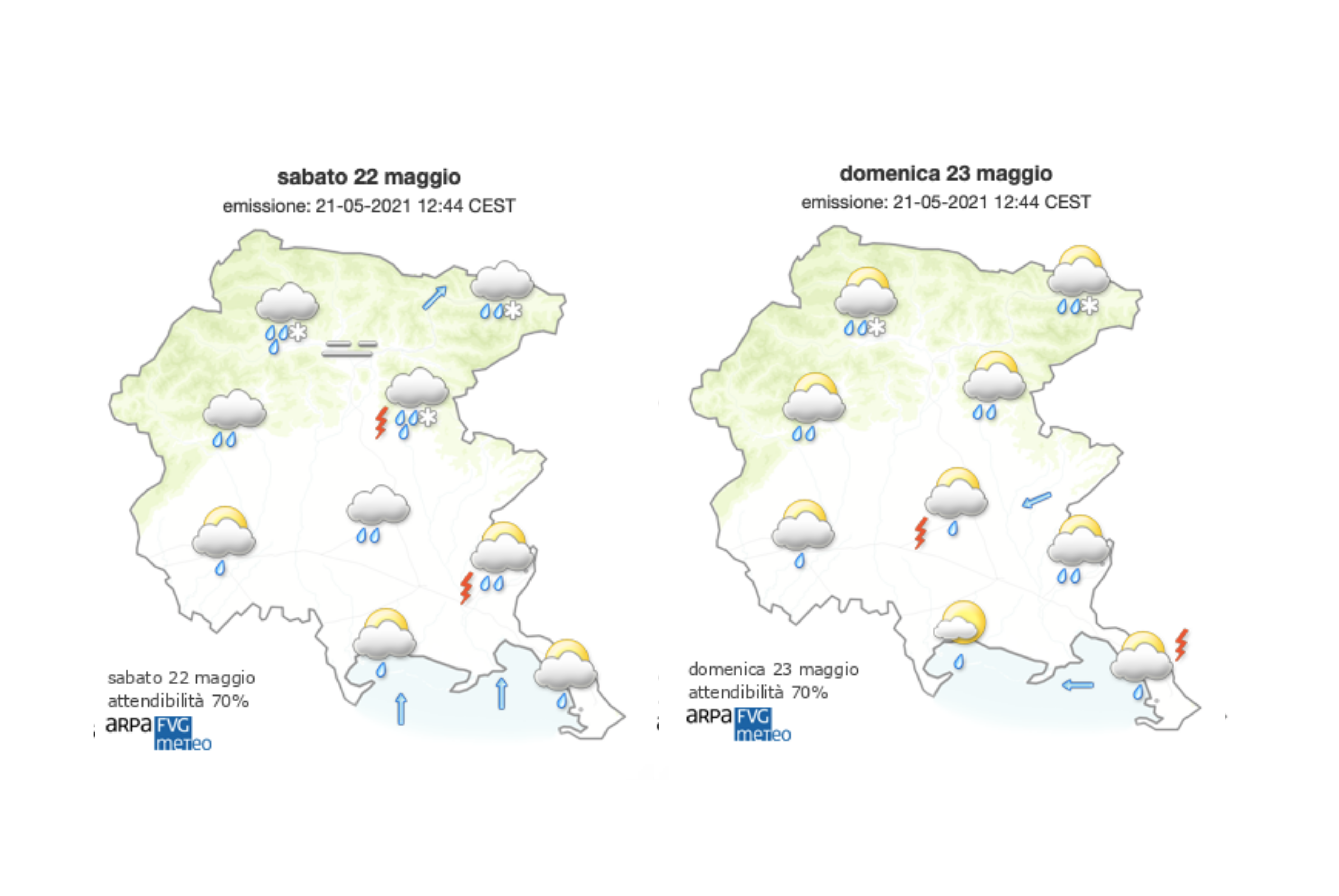 Immagine per Incognita maltempo sul fine settimana del Goriziano, possibili piogge